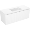 Mexen Rivel Badezimmerschrank 120 cm mit Waschbecken Otis, 1 Schublade, geriffelt, weiß matt - 91A20-12047-1-BF01-W18M01