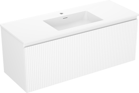 Mexen Rivel gabinete de baño 120 cm con lavabo Otis, 1 cajón, ranurado, blanco mate - 91A20-12047-1-BF01-W18M01