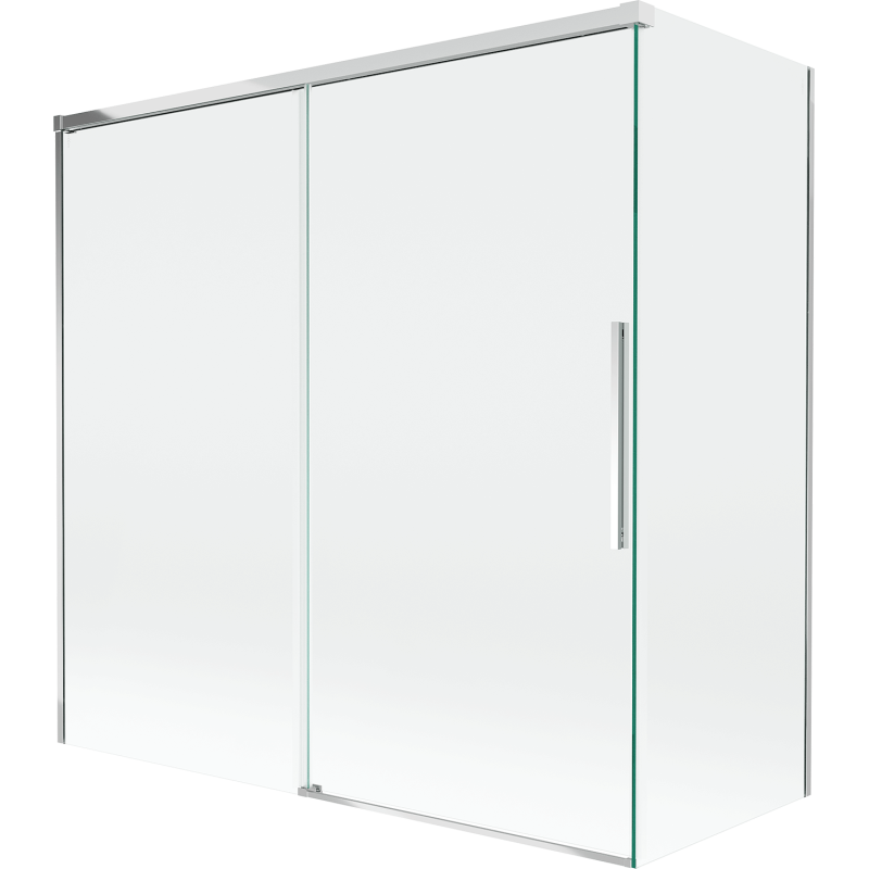 Mexen Rox parawan nawannowy 2-skrzydłowy rozsuwany 160 + 70 x 150 cm, transparent, biały - 8C9-160-070-20-00