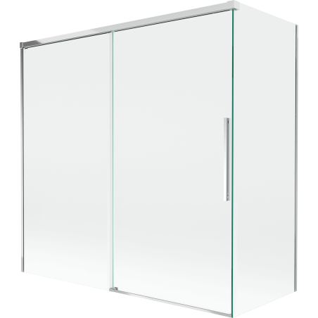 Mexen Rox parawan nawannowy 2-skrzydłowy rozsuwany 160 + 70 x 150 cm, transparent, biały - 8C9-160-070-20-00