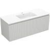 Mexen Rivel armoire de salle de bain 120 cm avec lavabo Otis, 1 tiroir, rainuré, gris mat/blanc mat - 91A20-12047-1-BF62-W18M01