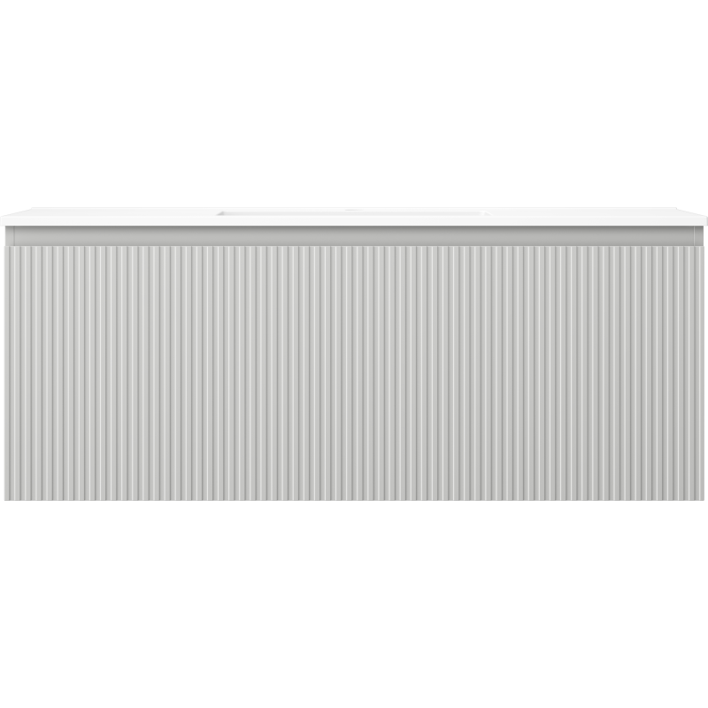 Mexen Rivel bathroom cabinet 120 cm with Otis sink, 1 drawer, grooved, gray matte/white matte - 91A20-12047-1-BF62-W18M01