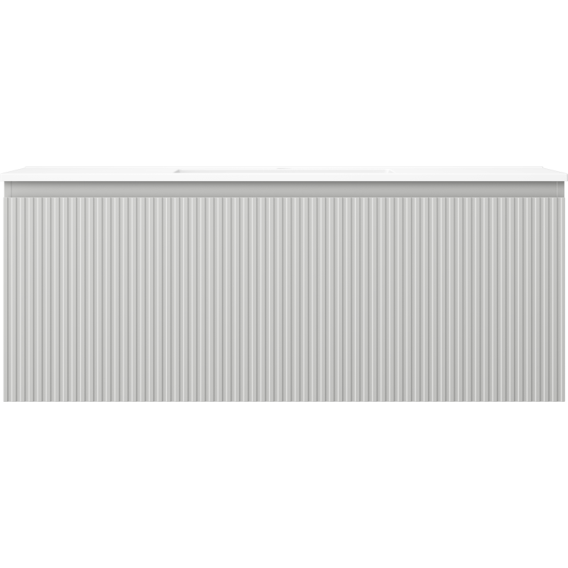 Mexen Rivel mueble de baño 120 cm con lavabo Otis, 1 cajón, ranurado, gris mate/blanco mate - 91A20-12047-1-BF62-W18M01