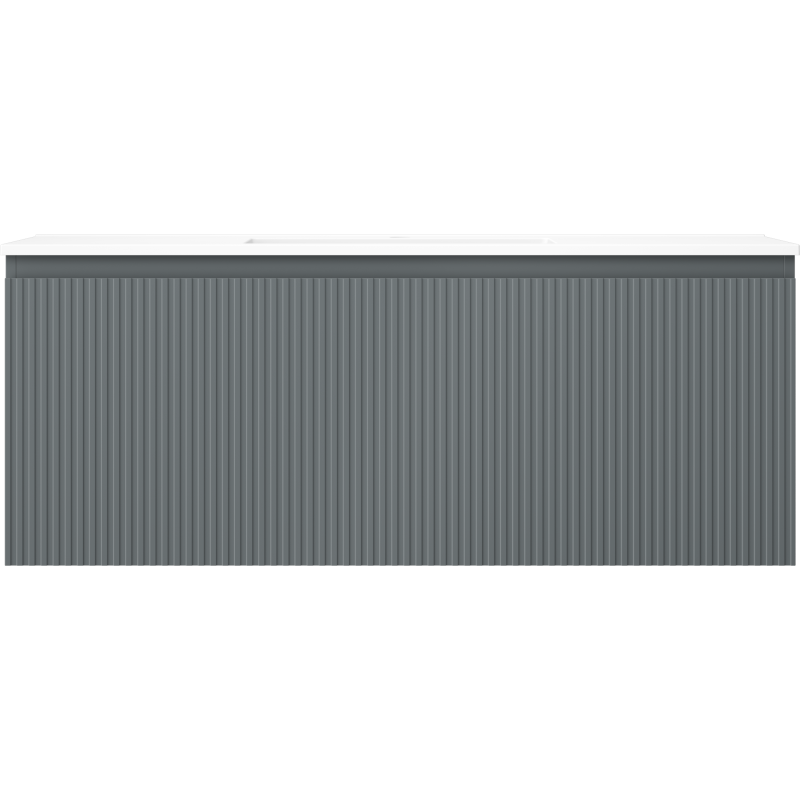 Mexen Rivel badkamerkast 120 cm met wastafel Otis, 1 lade, geribbeld, grafiet mat/wit mat - 91A20-12047-1-BF66-W18M0