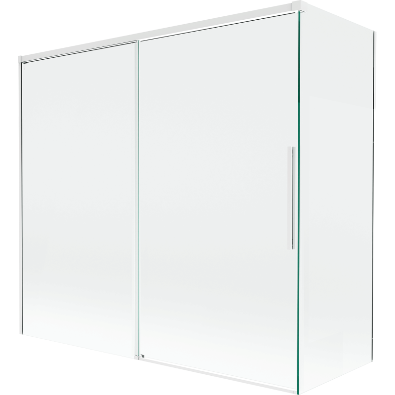 Mexen Rox Badewannenabtrennung 2-flügelig verschiebbar 170 + 70 x 150 cm, transparent, weiß - 8C9-170-070-20-00