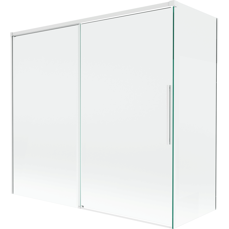Mexen Rox badwand 2-delig schuifbaar 170 + 70 x 150 cm, transparant, wit - 8C9-170-070-20-00