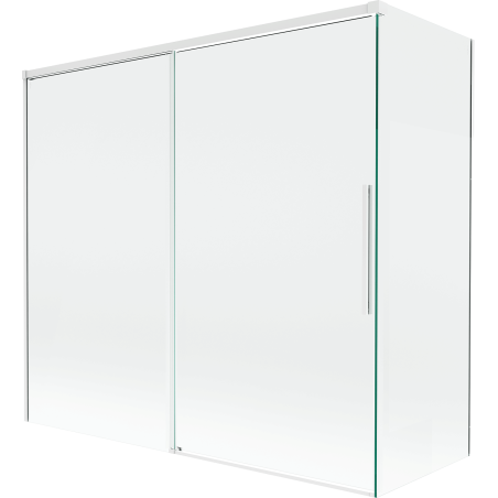 Mexen Rox Badewannenabtrennung 2-flügelig verschiebbar 170 + 70 x 150 cm, transparent, weiß - 8C9-170-070-20-00