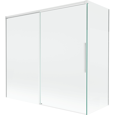 Mexen Rox badwand 2-delig schuifbaar 170 + 70 x 150 cm, transparant, wit - 8C9-170-070-20-00