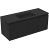 Mexen Rivel 120 cm Badezimmerschrank mit Waschbecken Otis, 1 Schublade, geriffelt, schwarz matt - 91A20-12047-1-BF71-W18M71
