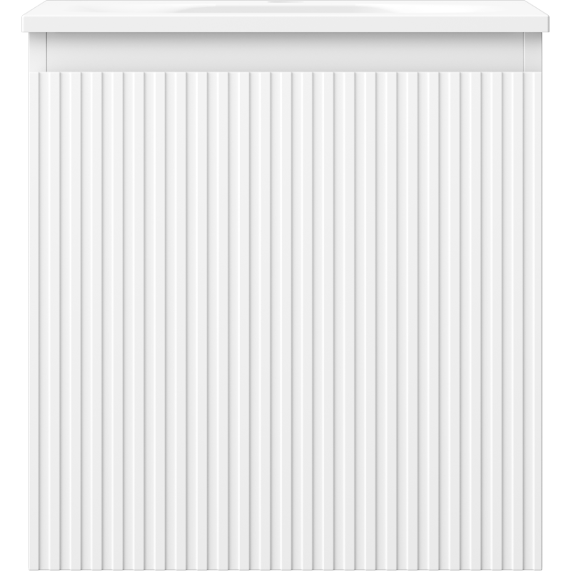 Mexen Rivel mobile da bagno 45 cm con lavabo Vela, 1 cassetto, scanalato, bianco opaco - 91A20-04547-1-BF01-W23M01