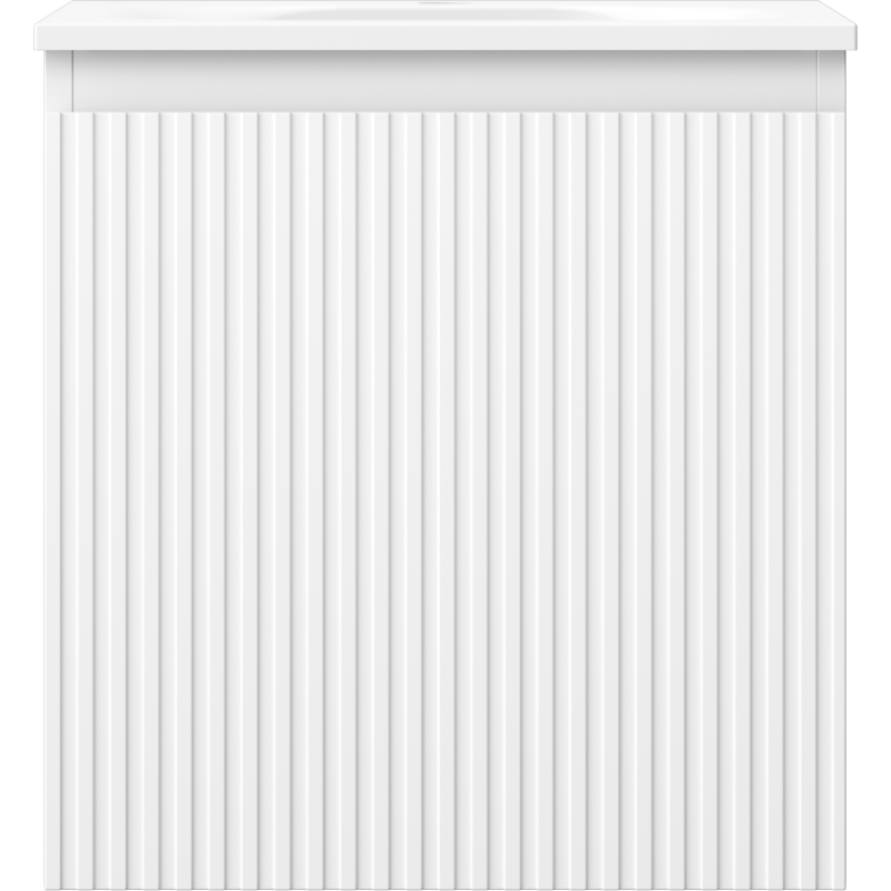 Mexen Rivel mueble de baño 45 cm con lavabo Vela, 1 cajón, ranurado, blanco mate - 91A20-04547-1-BF01-W23M01