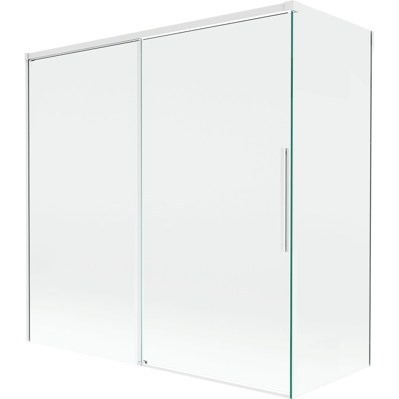 Mexen Rox klizni zaslon za kadu s 2 klizna krila 160 + 75 x 150 cm, prozirna, bijela - 8C9-160-075-20-00