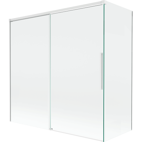 Mexen Rox Duschabtrennung für Badewanne, 2-fach verschiebbar 160 + 75 x 150 cm, transparent, weiß - 8C9-160-075-20-00