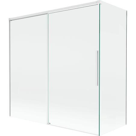 Mexen Rox parawan nawannowy 2-skrzydłowy rozsuwany 160 + 75 x 150 cm, transparent, biały - 8C9-160-075-20-00