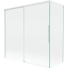 Mexen Rox parawan nawannowy 2-skrzydłowy rozsuwany 160 + 75 x 150 cm, transparent, biały - 8C9-160-075-20-00
