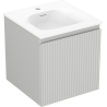 Mexen Rivel bathroom cabinet 45 cm with Vela washbasin, 1 drawer, grooved, gray matte/white matte - 91A20-04547-1-BF62-W23M01