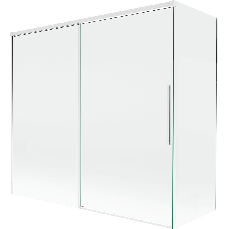 Mexen Rox klizni paravan za kada, 2-panelna, klizna, 170 + 75 x 150 cm, prozirna, bijela - 8C9-170-075-20-00