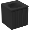 Mexen Rivel gabinete de baño de 45 cm con lavabo Vela, 1 cajón, acanalado, negro mate - 91A20-04547-1-BF71-W23M71