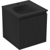 Mexen Rivel meuble de salle de bain 45 cm avec lavabo Vela, 1 tiroir, rainuré, noir mat - 91A20-04547-1-BF71-W23M71