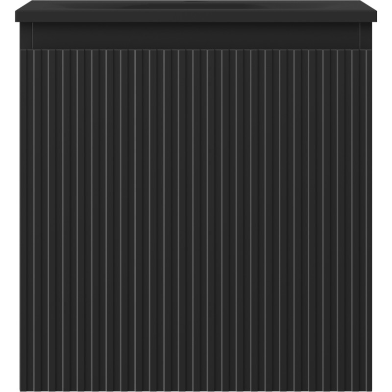 Mexen Rivel mobile da bagno 45 cm con lavabo Vela, 1 cassetto, scanalato, nero opaco - 91A20-04547-1-BF71-W23M71