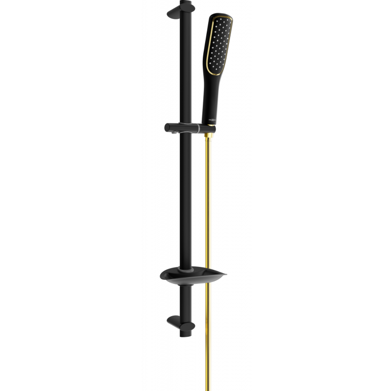 Mexen DB49 conjunto de duche deslizante, preto/dourado - 785494584-57