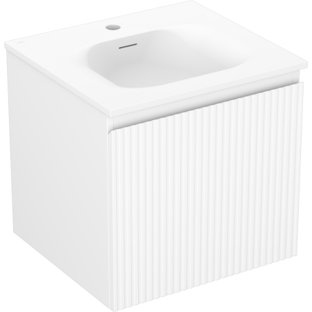 Mexen Rivel mobile bagno 50 cm con lavabo Vela, 1 cassetto, scanalato, bianco opaco - 91A20-05047-1-BF01-W23M01