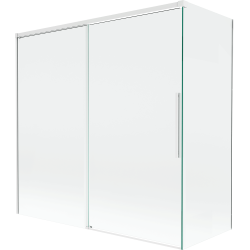 Mexen Rox parawan nawannowy 2-skrzydłowy rozsuwany 160 + 80 x 150 cm, transparent, biały - 8C9-160-080-20-00
