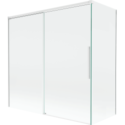Mexen Rox vannitoasirm 2-tiivaline libistatav 160 + 80 x 150 cm, läbipaistev, valge - 8C9-160-080-20-00