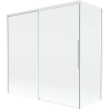 Mexen Rox, 2-flügelige, verschiebbare Duschabtrennung 160 + 80 x 150 cm, transparent, weiß - 8C9-160-080-20-00