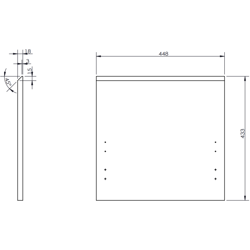 Mexen Rivel szafka łazienkowa 45 cm z umywalką Vela, 1 szuflada, ryflowana , czarna mat - 91A20-04547-1-BF71-W23M71