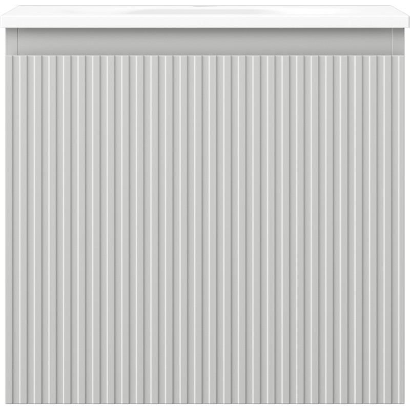 Mexen Rivel armoire de salle de bains 50 cm avec lavabo Vela, 1 tiroir, rainuré, gris mat/blanc mat - 91A20-05047-1-BF62-W23M01
