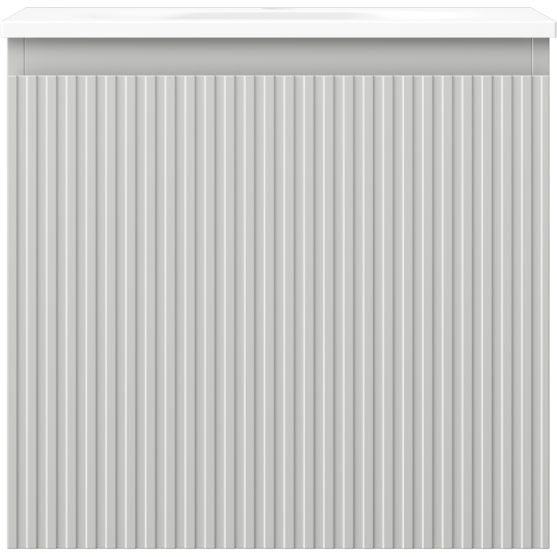 Mexen Rivel gabinete de baño de 50 cm con lavabo Vela, 1 cajón, ranurado, gris mate/blanco mate - 91A20-05047-1-BF62-W23M01