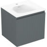 Mexen Rivel armario de baño 50 cm con lavabo Vela, 1 cajón, ranurado, grafito mate/blanco mate - 91A20-05047-1-BF66-W23M01