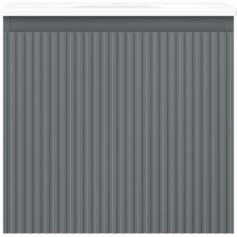 Mexen Rivel badkamerkast 50 cm met wastafel Vela, 1 lade, gegroefd, grafiet mat/wit mat - 91A20-05047-1-BF66-W23M01