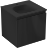 Mexen Rivel 50 cm Badezimmerschrank mit Vela Waschtisch, 1 Schublade, geriffelt, Schwarz Matt - 91A20-05047-1-BF71-W23M71