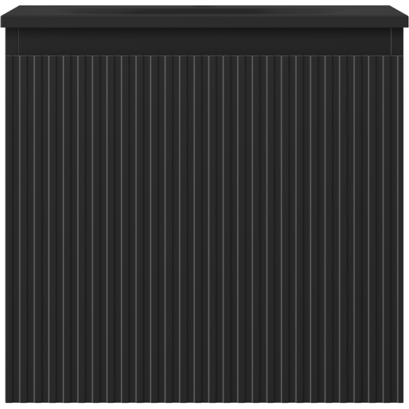 Mexen Rivel mueble de baño de 50 cm con lavabo Vela, 1 cajón, estriado, negro mate - 91A20-05047-1-BF71-W23M71