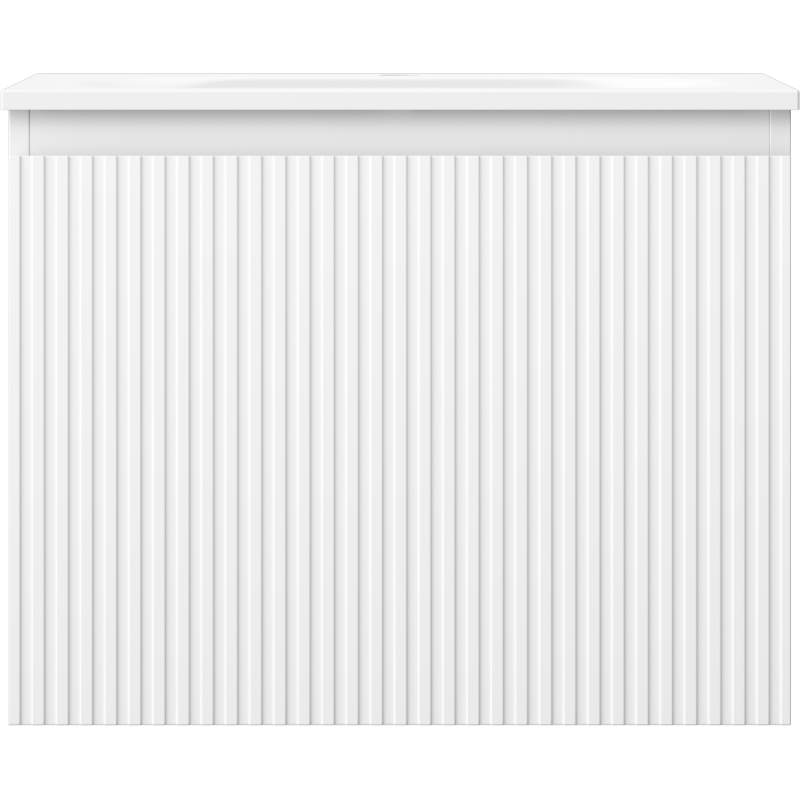 Mexen Rivel armário de casa de banho 60 cm com lavatório Vela, 1 gaveta, frisado, branco mate - 91A20-06047-1-BF01-W23M01