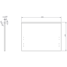 Mexen Rivel Badezimmerschrank 60 cm mit Waschbecken Vela, 1 Schublade, geriffelt, weiß matt - 91A20-06047-1-BF01-W23M01
