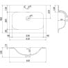 Mexen Rivel Badezimmerschrank 60 cm mit Waschbecken Vela, 1 Schublade, geriffelt, weiß matt - 91A20-06047-1-BF01-W23M01