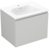 Mexen Rivel armario de baño de 60 cm con lavabo Vela, 1 cajón, ranurado, gris mate/blanco mate - 91A20-06047-1-BF62-W23M01