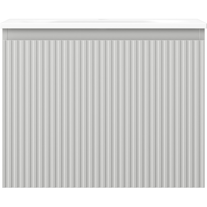 Mexen Rivel armario de baño de 60 cm con lavabo Vela, 1 cajón, ranurado, gris mate/blanco mate - 91A20-06047-1-BF62-W23M01