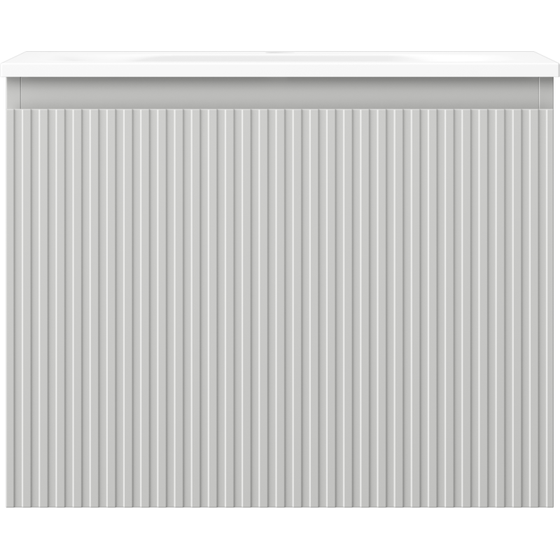 Mexen Rivel armário de casa de banho 60 cm com lavatório Vela, 1 gaveta, canelado, cinza mate/branco mate