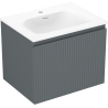 Mexen Rivel armario de baño de 60 cm con lavabo Vela, 1 cajón, acanalado, grafito mate/blanco mate - 91A20-06047-1-BF66-W23M01