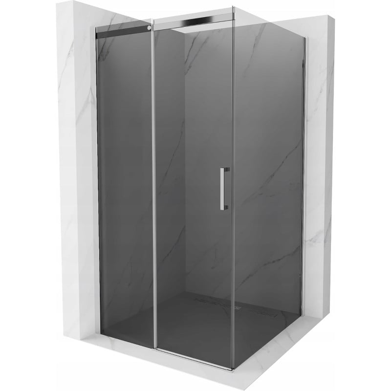 Mexen Omega cabina de ducha corredera 100 x 100 cm, grafito, cromo - 825-100-100-01-40