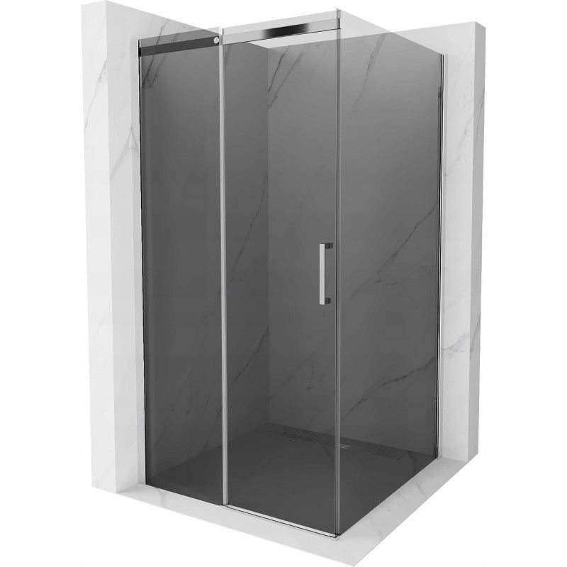 Mexen Omega skjutbar duschkabin 100 x 100 cm, grafit, krom - 825-100-100-01-40