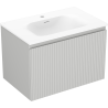 Mexen Rivel armoire de salle de bain 70 cm avec lavabo Vela, 1 tiroir, cannelé, gris mat/blanc mat - 91A20-07047-1-BF62-W23M01