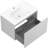 Mexen Rivel armoire de salle de bain 70 cm avec lavabo Vela, 1 tiroir, cannelé, gris mat/blanc mat - 91A20-07047-1-BF62-W23M01
