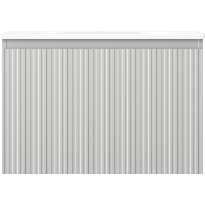 Mexen Rivel badkamerkast 70 cm met wastafel Vela, 1 lade, gegroefd, grijs mat/wit mat - 91A20-07047-1-BF62-W23M01