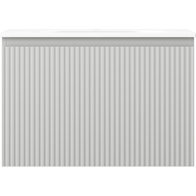 Mexen Rivel mobile da bagno 70 cm con lavabo Vela, 1 cassetto, scanalato, grigio opaco/bianco opaco - 91A20-07047-1-BF62-W23M01