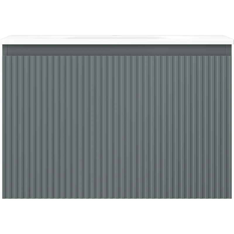 Mexen Rivel ντουλάπι μπάνιου 70 cm με νιπτήρα Vela, 1 συρτάρι, αυλακωτό, γραφίτης